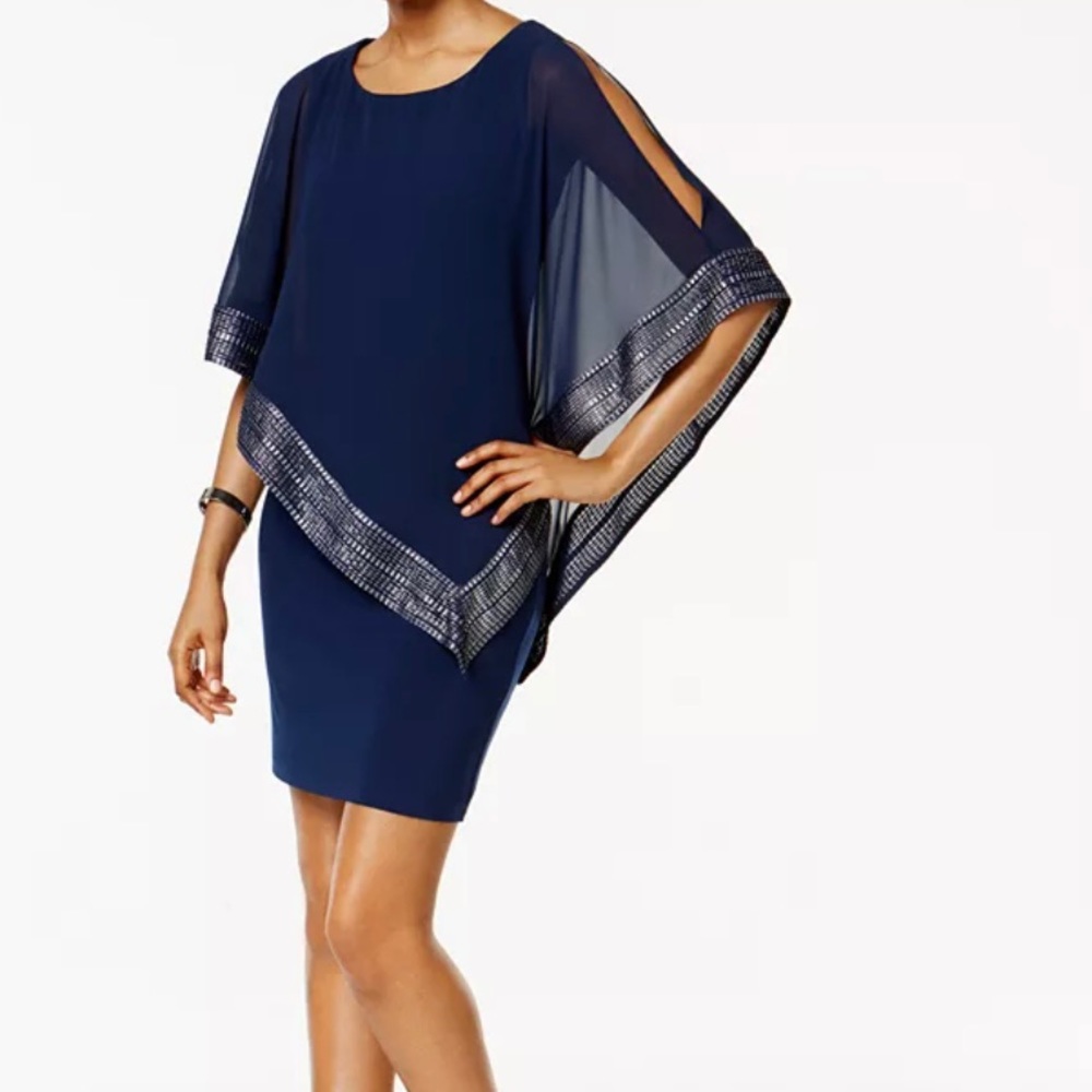 SLNY Navy Blue Dress Size 16.Cut a striking silhouette in SL Fashions' alluring